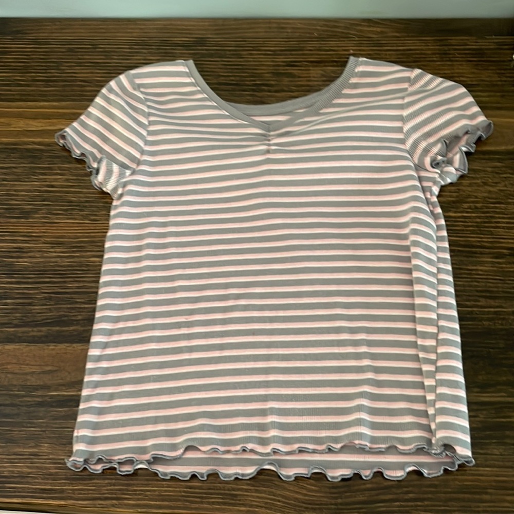 Justice cropped ruffled t-shirt